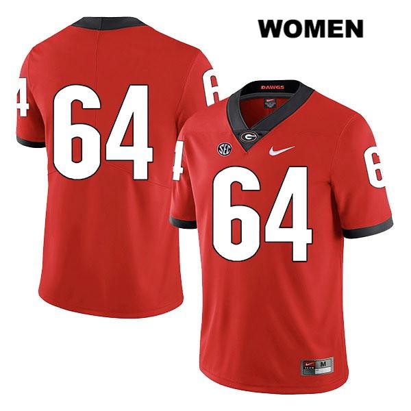 Georgia Bulldogs Women's David Vann #64 NCAA No Name Legend Authentic Red Nike Stitched College Football Jersey VSN1756YF